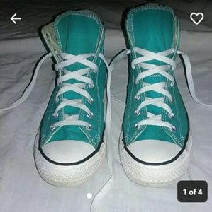Teal Chuck Taylor Hi-Top All Stars, Sz 8